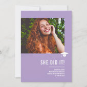 Minimalist Classic Elegant Lavender Graduation Einladung (Vorderseite)