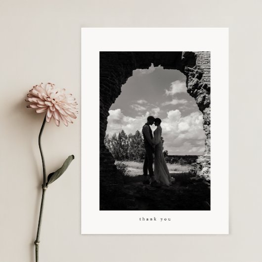 Minimalist Classic Formal Wedding Photo Dankeskarte