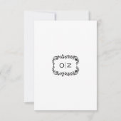 minimalist classic QR black and white RSVP card Karte (Rückseite)