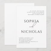 Minimalist Classic Wedding | Elegant Typography Einladung (Vorne/Hinten)