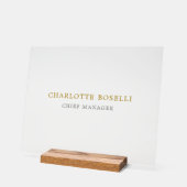 Minimalist Classical Professional Gold Color Acrylschild (Winkel)