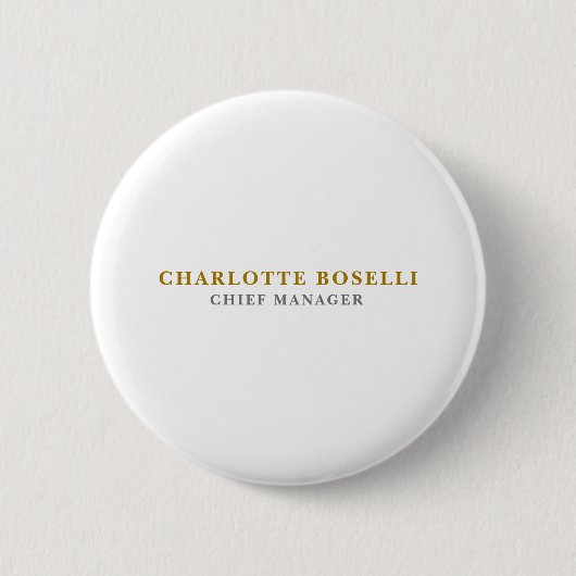 Minimalist Classical Professional Gold Color Button (Vorderseite)
