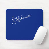 Minimalist Classy Blue Personalized Script Name  Mousepad (Mit Mouse)