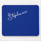 Minimalist Classy Blue Personalized Script Name  Mousepad (Vorne)