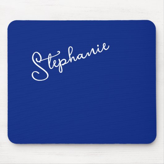 Minimalist Classy Blue Personalized Script Name  Mousepad (Vorne)