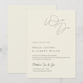 Minimalist Classy Calligraphy Ivory Wedding Einladung (Vorne/Hinten)