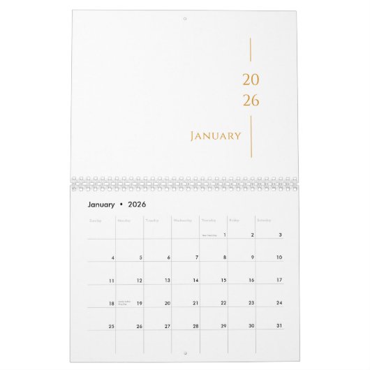 Minimalist Clean Design Kalender (Jan 2026)