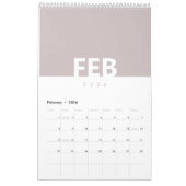 Minimalist Clean Modern Color Design Calendar Kalender (Feb 2026)