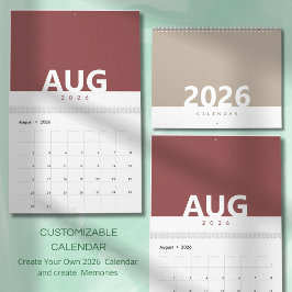 Minimalist Clean Modern Color Design Calendar Kalender