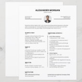 Minimalist Clean Professional Pro Resume  (Vorne/Hinten)