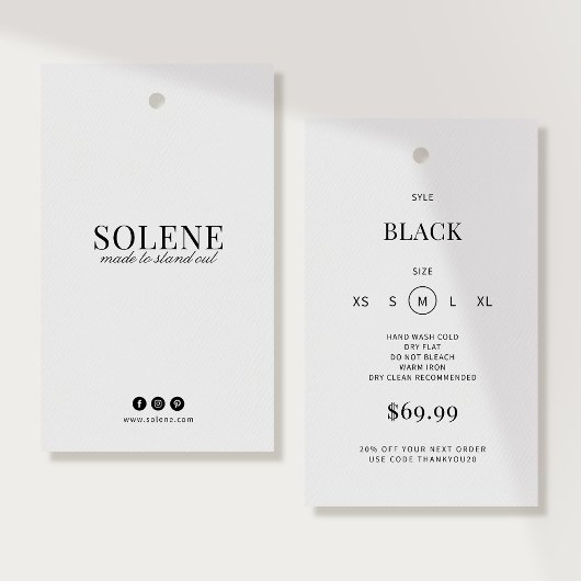 Minimalist Clothing Hang Tag Template