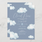 Minimalist Cloud Nine Baby Shower Party Einladung (Vorne/Hinten)
