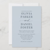 Minimalist Coastal Blue Wedding Invitation Einladung (Vorderseite)