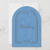Minimalist Cobalt Blue and Gray Arch Wedding Einladung (Vorderseite)