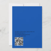 Minimalist Cobalt Blue QR Code on Back Wedding Einladung (Rückseite)