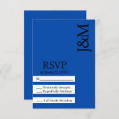 Minimalist Cobalt Blue RSVP card (Vorne/Hinten)