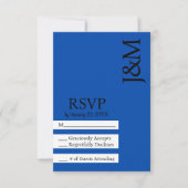 Minimalist Cobalt Blue RSVP card Karte (Vorderseite)