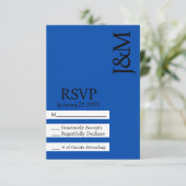Minimalist Cobalt Blue RSVP card Karte (Stehend Vorderseite)