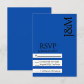 Minimalist Cobalt Blue RSVP card Karte (Vorne/Hinten)