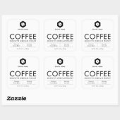 Minimalist Coffee Beans Pouch Jar Packaging Design Quadratischer Aufkleber (Blatt)