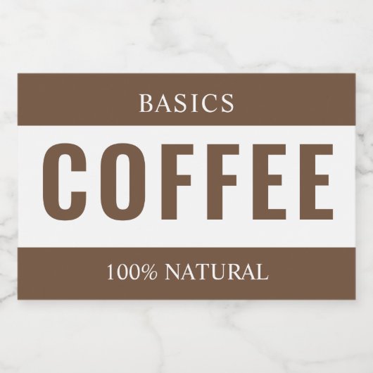 Minimalist COFFEE Label for Containers Lebensmitteletikett (Einzelnes Label)