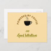 Minimalist Coffee Quote Postcard | Funny Good Inte Einladungspostkarte (Vorne/Hinten)