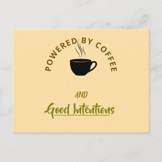 Minimalist Coffee Quote Postcard | Funny Good Inte Einladungspostkarte (Vorderseite)