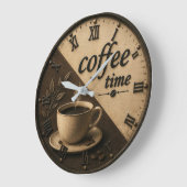 Minimalist Coffee Time Große Wanduhr (Winkel)