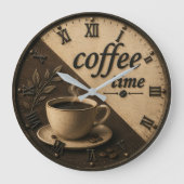 Minimalist Coffee Time Große Wanduhr (Vorderseite)