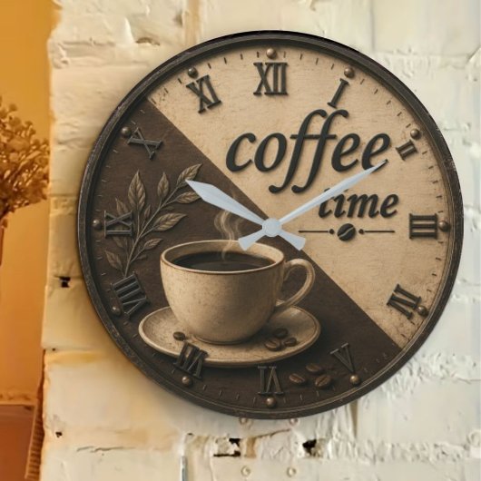 Minimalist Coffee Time Große Wanduhr
