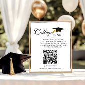 Minimalist College Fund QR Code Sign Graduation Poster