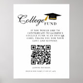 Minimalist College Fund QR Code Sign Graduation Poster (Vorne)