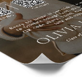 Minimalist College Fund w/ Photo & 3 QR Codes Poster (Ecke)