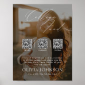 Minimalist College Fund w/ Photo & 3 QR Codes Poster (Vorne)