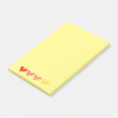 Minimalist Colorful Hearts Post-it Klebezettel (angewinkelt)