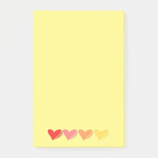 Minimalist Colorful Hearts Post-it Klebezettel (Vorderseite)