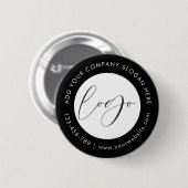 Minimalist Company Logo Corporate Promotional Gift Button (Vorne & Hinten)