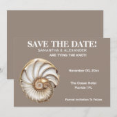 Minimalist Conch Shell Save The Date Card Einladung (Vorne/Hinten)