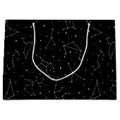 Minimalist Constellation Pattern in Black & White Große Geschenktüte (Vorderseite)