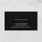 Minimalist Contact Card Black Telefonnummerkarte (Rückseite)