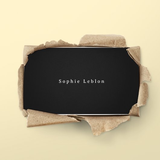 Minimalist Contact Card Black Telefonnummerkarte