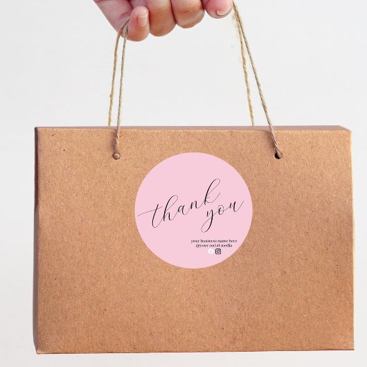 Minimalist Contemporary Business Thank You Runder Aufkleber