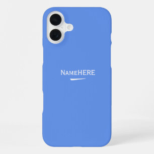 Minimalist, Cool Blau Anpassbarer Name oder Monogr iPhone 16 Plus Hülle