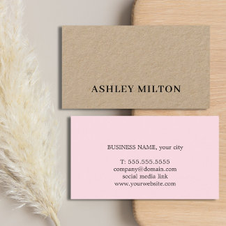 Minimalist Cool Bold Kraft Rose Consultant Visitenkarte