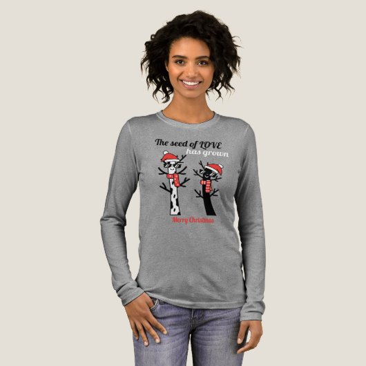 Minimalist Cool Christmas Reindeer Tree Graphic Tri-Blend Shirt (Volle Vorderseite)