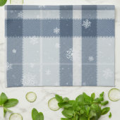 Minimalist Cool Gray Plaid Kitchen Towel – Neutral Geschirrtuch (Gefaltet)