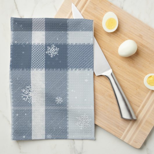 Minimalist Cool Gray Plaid Kitchen Towel – Neutral Geschirrtuch (Viertel Falte)