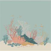 Minimalist Coral Reef Painting Collection Aufkleber (Vorderseite)