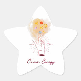 Minimalist Cosmic Hand Sticker - Celestial Line Ar