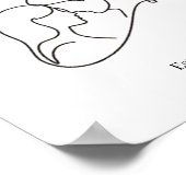 Minimalist Couple Line Art Custom Names Poster (Ecke)